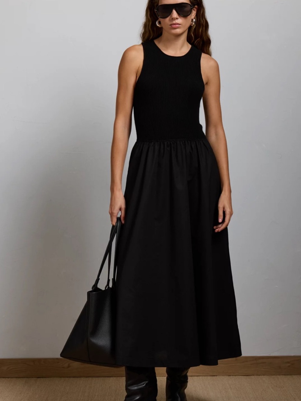 Aerie Black Midi Dress